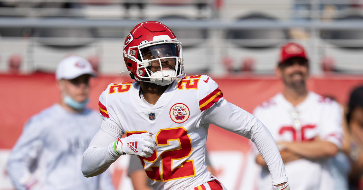 Kansas City Chiefs safety Juan Thornhill (22) runs during an NFL football  game against the Washington Football Team, Sunday, Oct. 17, 2021 in  Landover, Md. (AP Photo/Daniel Kucin Jr Stock Photo - Alamy