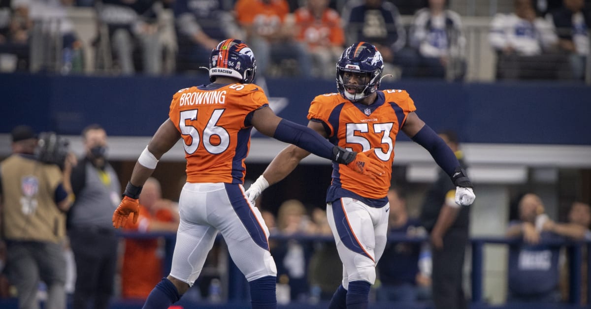 Denver Broncos inside linebacker Baron Browning (56) against the Detroit  Lions in the first half of an NFL football game Sunday, Dec 12, 2021, in  Denver. (AP Photo/Bart Young Stock Photo - Alamy