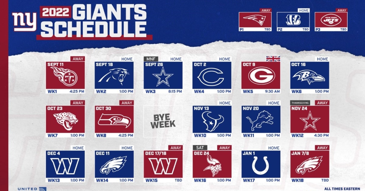 Giants' 2020 schedule, Weeks 7 and 10: Battling the defending NFC East  champion Philadelphia Eagles - Big Blue View