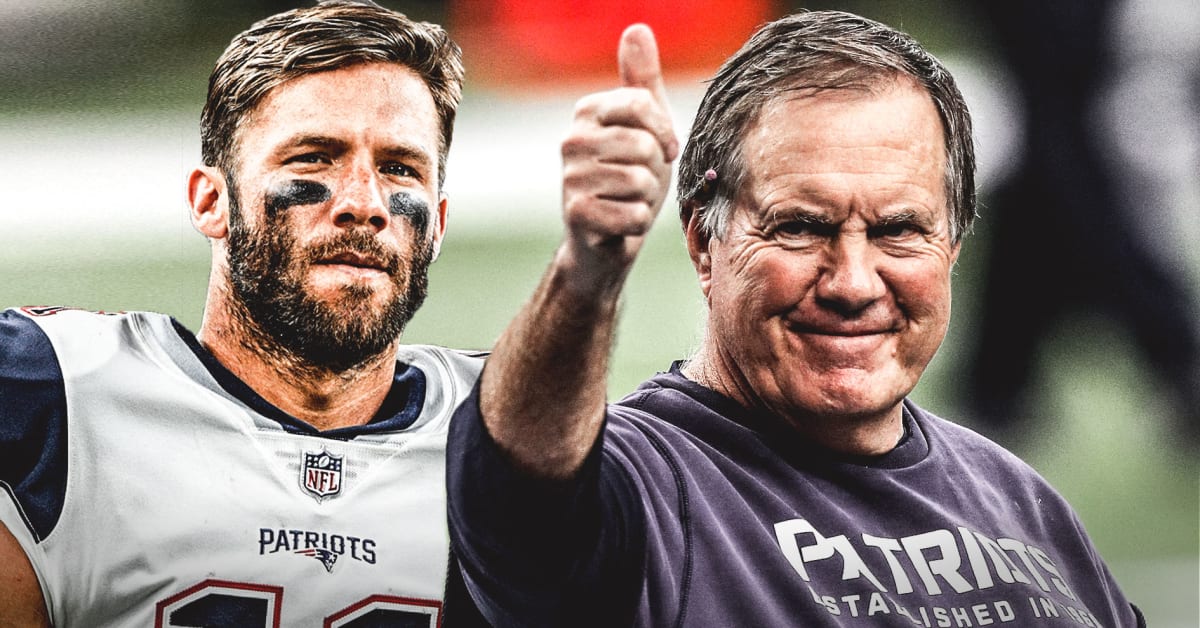 Julian Edelman has perfect reaction to Bill Belichick's sweatshirt