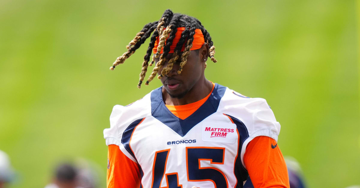 Denver Broncos linebacker Christopher Allen (45) stands on the sideline  during an NFL football game against the San Francisco 49ers, Saturday, Aug  19, 2023, in Santa Clara, Calif. (AP Photo/Scot Tucker Stock