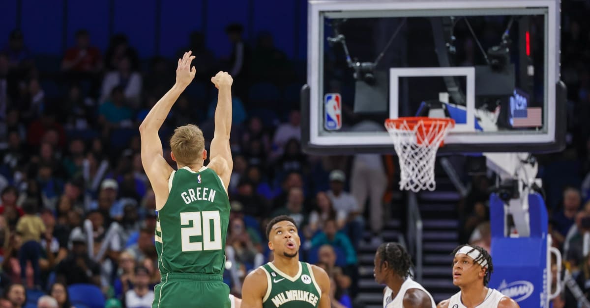 Milwaukee Bucks' AJ Green poses for a photograph at the NBA