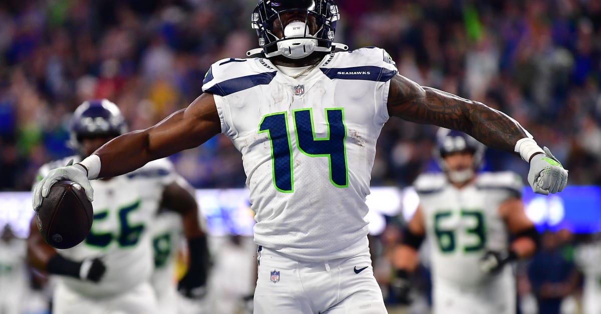 Seattle Seahawks' D.K. Metcalf catches a touchdown pass during the second  half of an NFL wild-card playoff football game against the Philadelphia  Eagles, Sunday, Jan. 5, 2020, in Philadelphia. (AP Photo/Julio Cortez