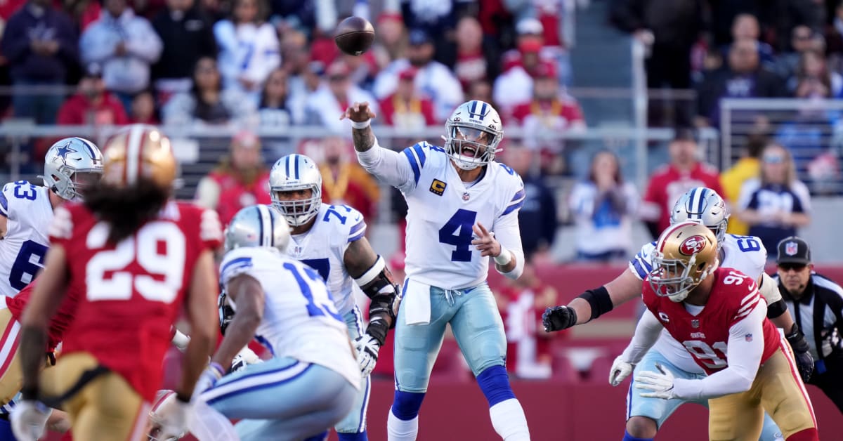 Dak Prescott throws two interceptions in first half of Divisional round  game vs. 49ers [VIDEO] - DraftKings Network