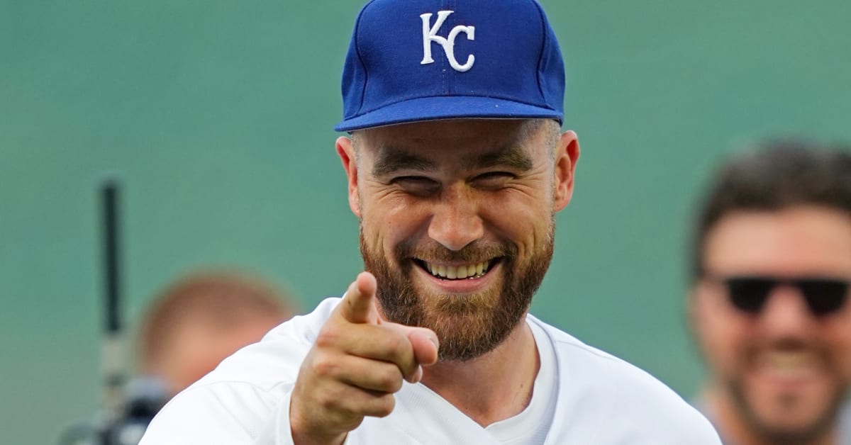 Super Bowl winner Travis Kelce throws a comical first pitch at Guardians  game, News