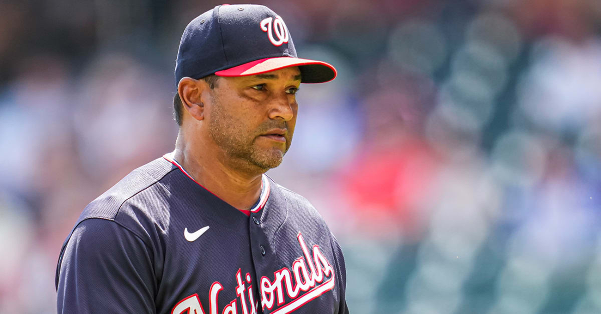 Washington Nationals manager Dave Martinez walks to the dugout after making  a pitching change during the ninth inning of a baseball game against the  Cincinnati Reds Friday, Aug. 4, 2023, in Cincinnati. (