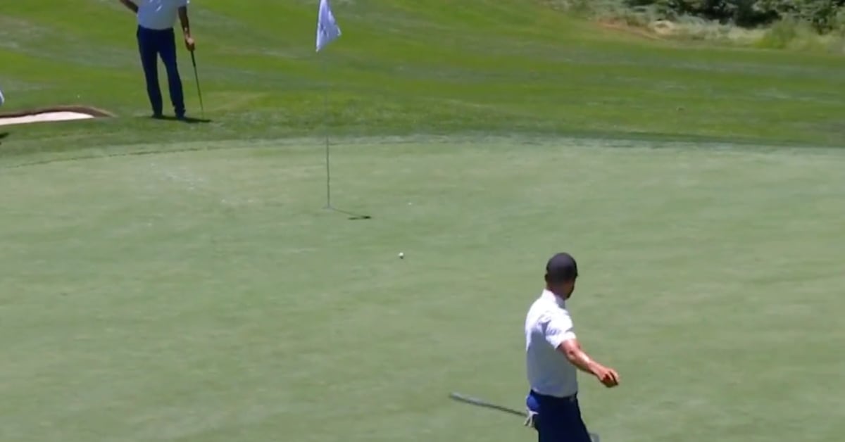 Stephen Curry sinks eagle putt to win celebrity golf event