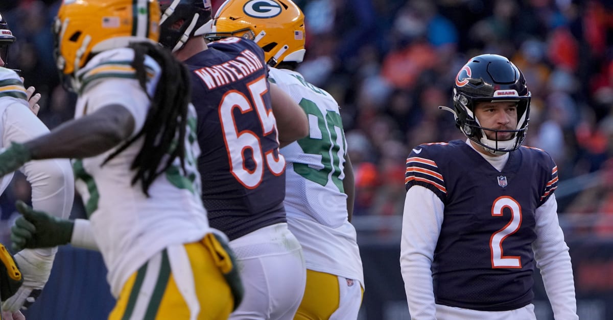 Chicago Bears punter Trenton Gill kicks during an NFL preseason