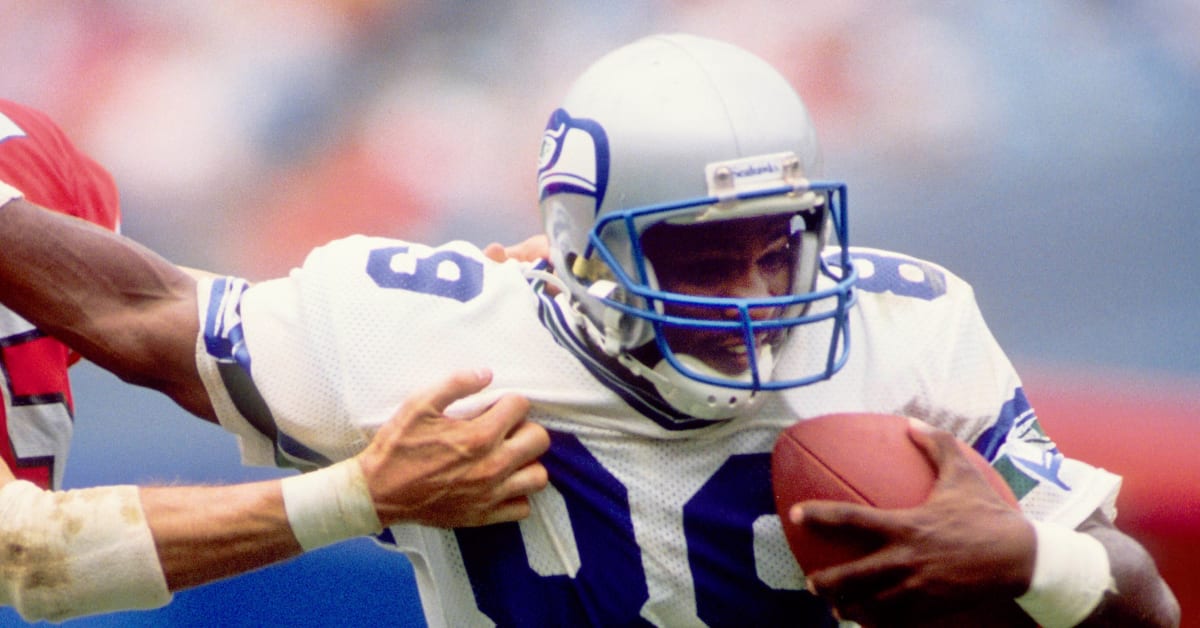 Patrick Kerney of the Atlanta Falcons stands on the field during