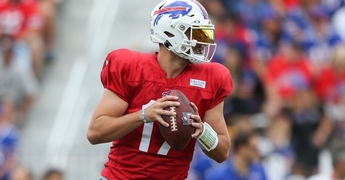 Buffalo Bills quarterback Josh Allen is seen during an NFL football  training camp with the Carolina Panthers in Spartanburg, S.C., Wednesday,  Aug. 14, 2019. (AP Photo/Gerry Broome Stock Photo - Alamy