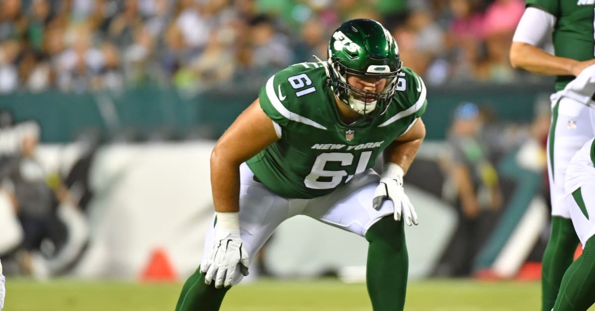 New York Jets offensive tackle Max Mitchell (61) blocks during an