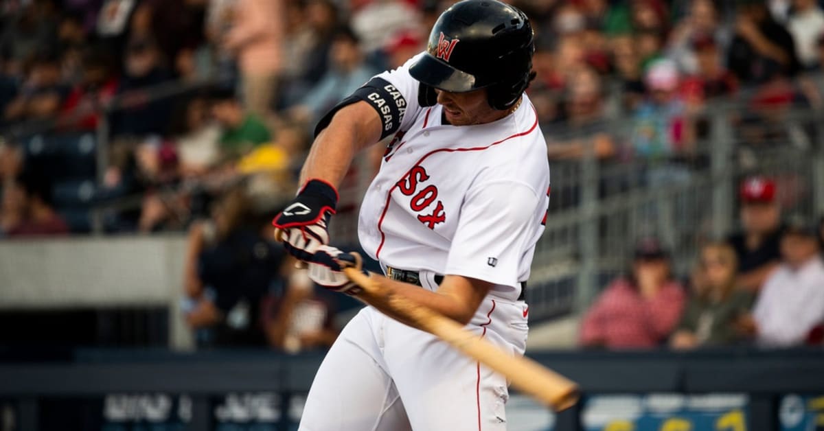 Triston Casas of the Boston Red Sox celebrates with his teammates