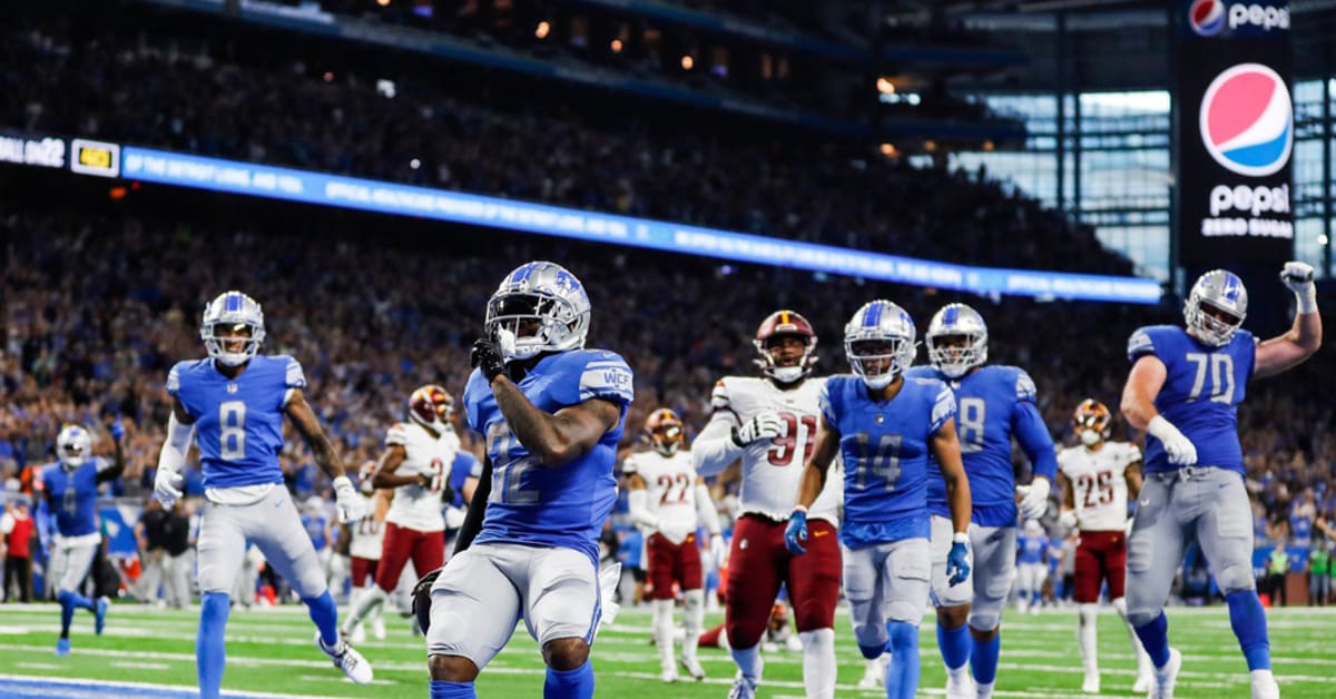 East Rutherford, NJ. 18/12/2022, Detroit Lions running back D'Andre Swift  (32) during a