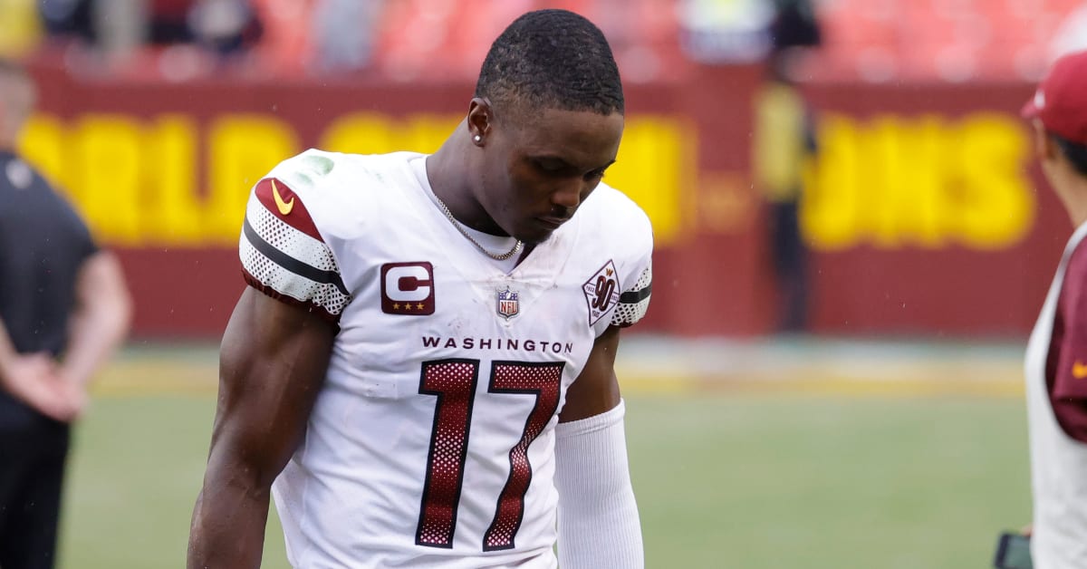 Washington Commanders wide receiver Terry McLaurin (17) in action during  the second half of an NFL football game against the Minnesota Vikings,  Sunday, Nov. 6, 2022, in Landover, Md. (AP Photo/Nick Wass