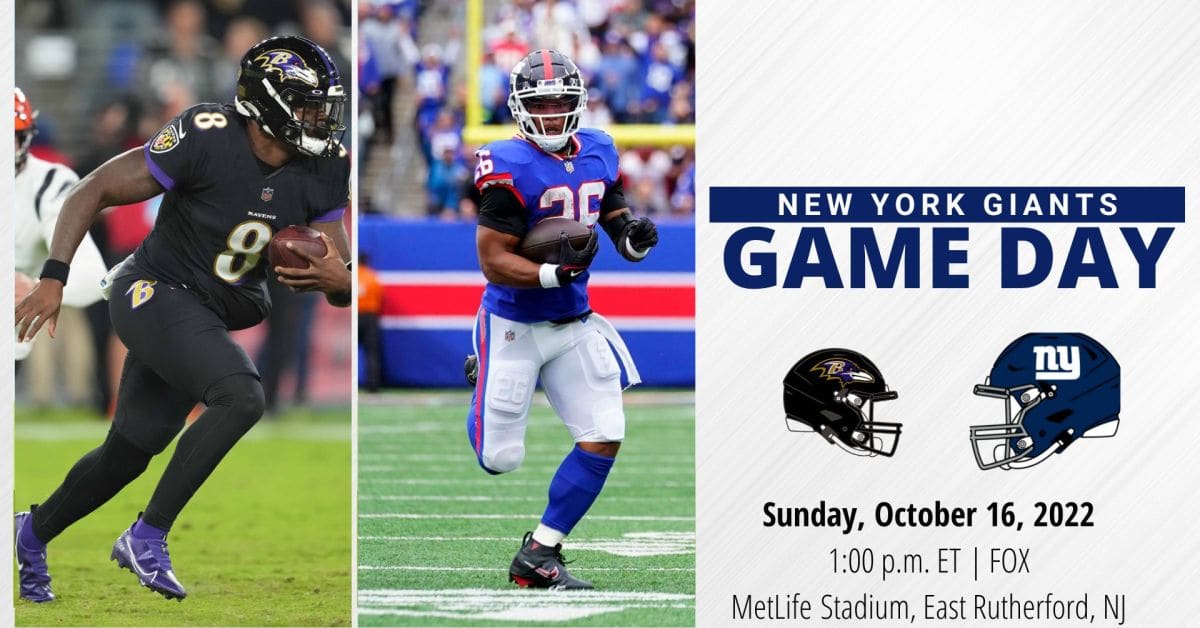 How to watch New York Giants vs. Baltimore Ravens: NFL Week 6 time, TV  channel, live stream 