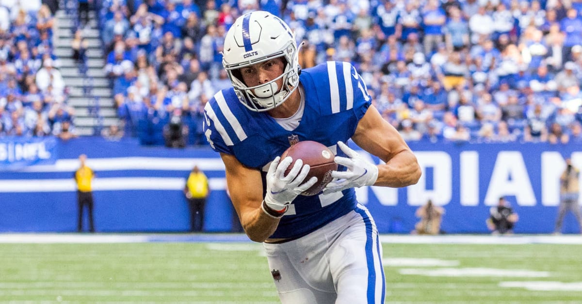 January 08, 2023: Indianapolis Colts wide receiver Alec Pierce (14) during  NFL game against the Houston Texans in Indianapolis, Indiana. John  Mersits/CSM/Sipa USA.(Credit Image: © John Mersits/Cal Sport Media/Sipa USA  Stock Photo 