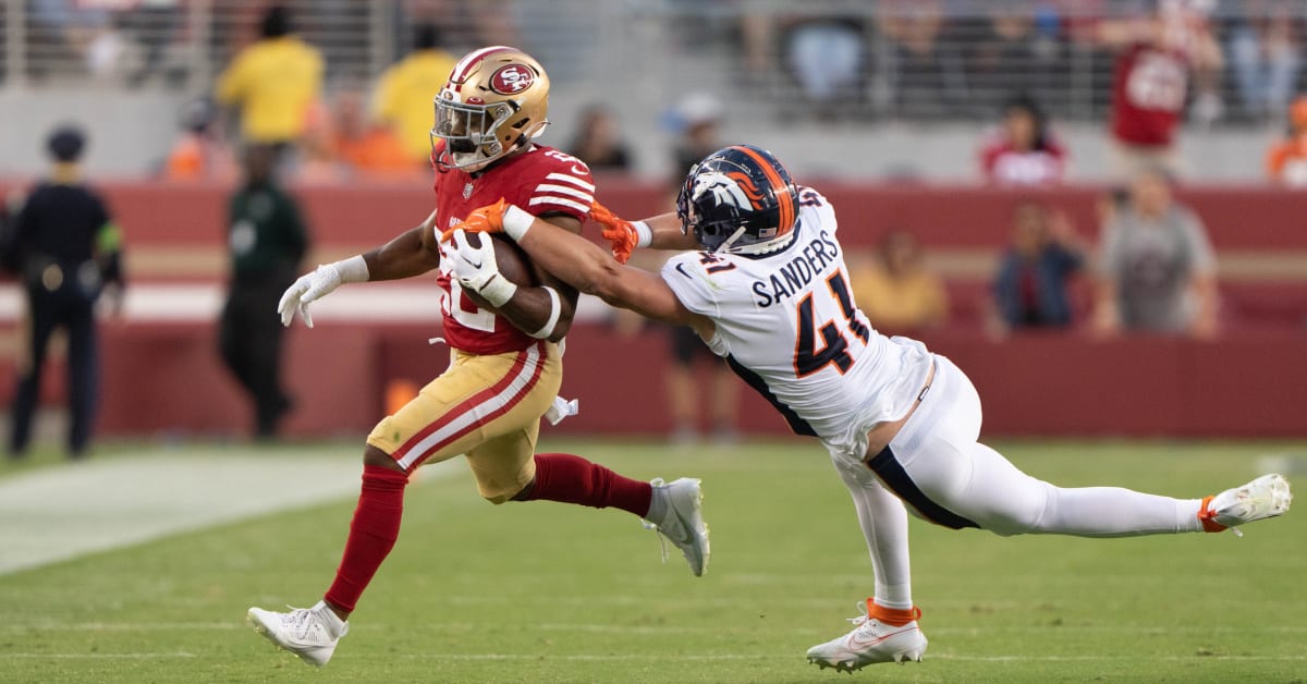 Denver Broncos linebacker Drew Sanders (41) lines up during an NFL pre- season game against the Arizona Cardinals, Friday, Aug. 11, 2023, in  Glendale, Ariz. (AP Photo/Rick Scuteri Stock Photo - Alamy