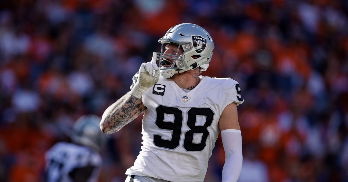 Las Vegas Raiders defensive end Maxx Crosby (98) during the first half of  an NFL football game against the Denver Broncos, Sunday, Oct 2, 2022, in Las  Vegas. (AP Photo/Rick Scuteri Stock