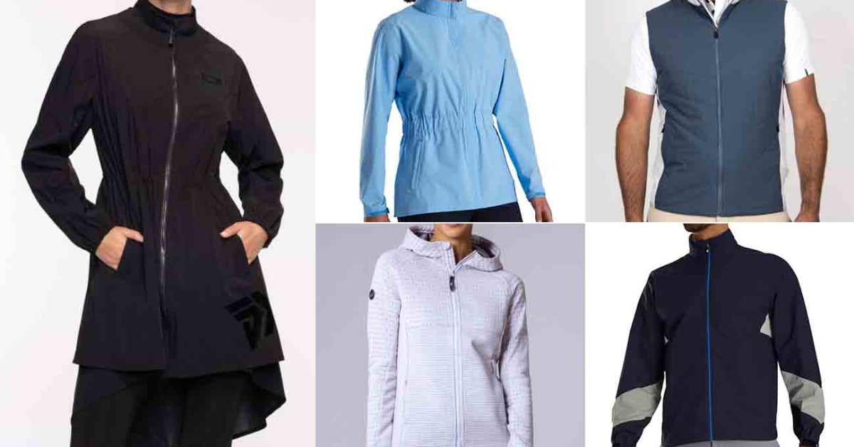 Grey Golf half-zip recycled-fibre blend jacket