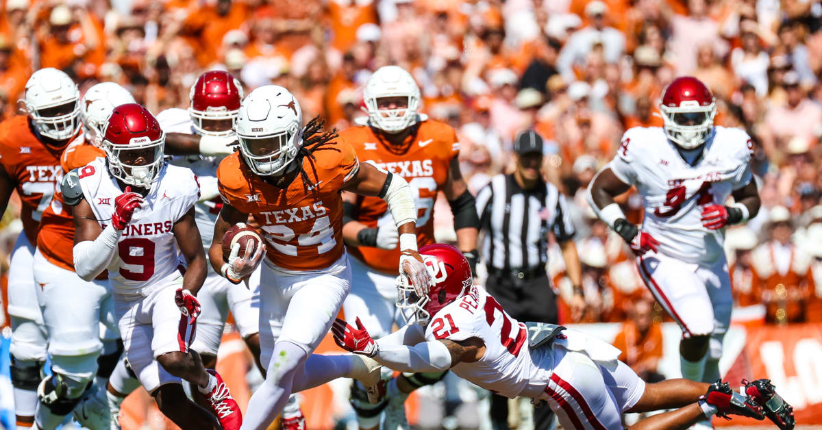 WATCH: Texas Longhorns RB Jonathon Brooks Ties Game vs. Oklahoma with ...