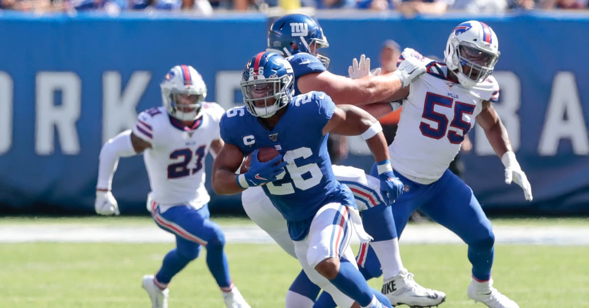 Giants running back Saquon Barkley is questionable for Sunday's