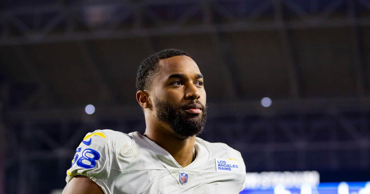 Los Angeles Rams linebacker Justin Hollins (58) celebrates a