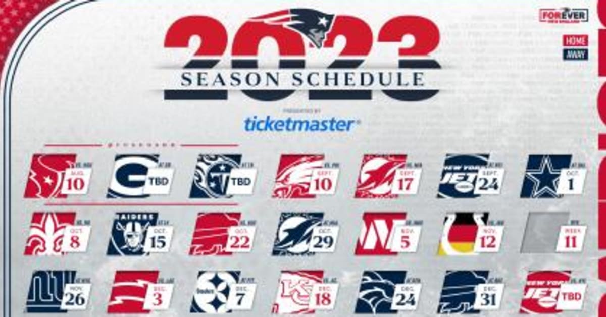 2025 Patriots Schedule Karly Roshelle