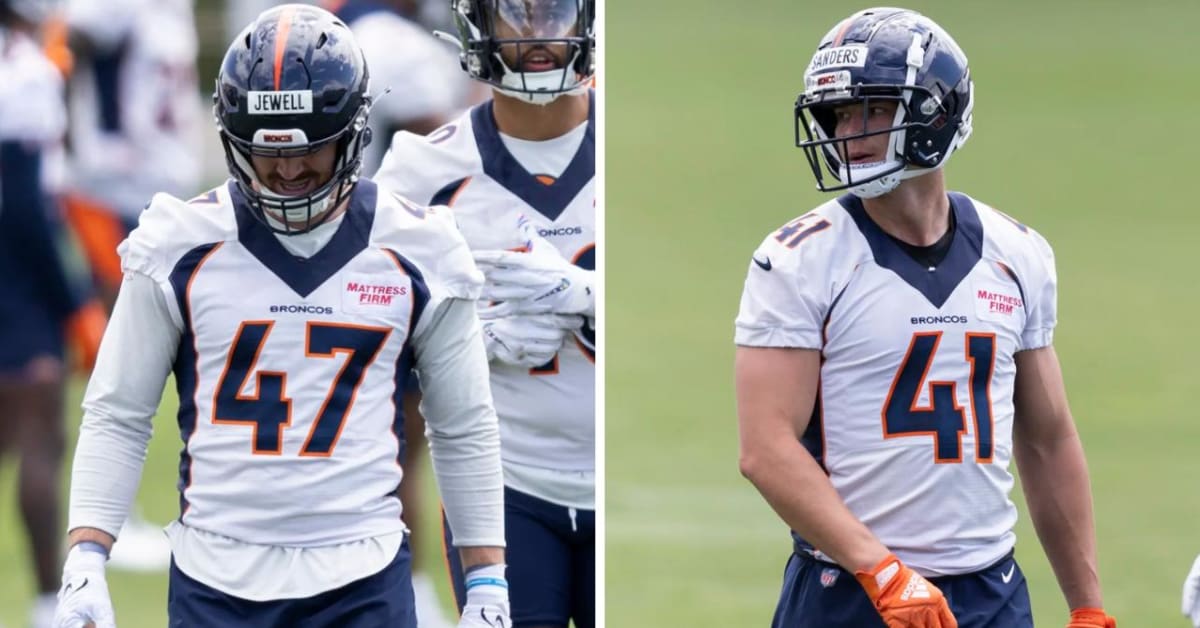 Denver Broncos linebacker Drew Sanders (41) runs against the Los Angeles  Rams of an NFL football game Saturday, Aug 26, 2023, in Denver. (AP  Photo/Bart Young Stock Photo - Alamy