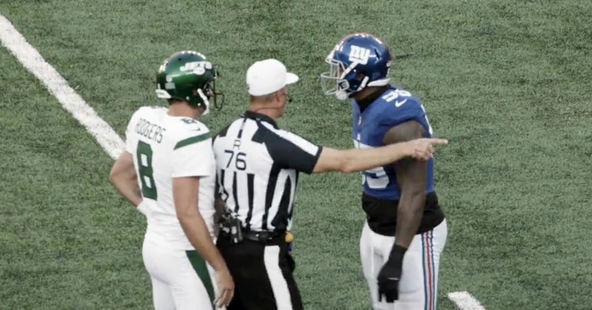 Jets' Aaron Rodgers hits Giants linebacker with 'un-come-back-with