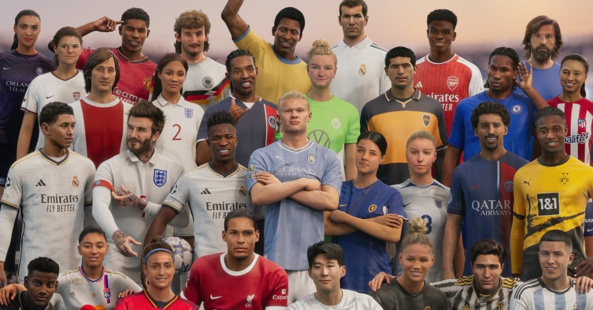 Who are the 31 players on the cover of EA Sports' new FC 24 game