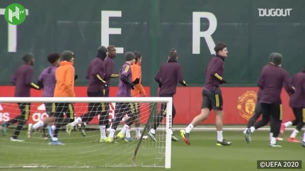 Manchester United in training before Milan showdown