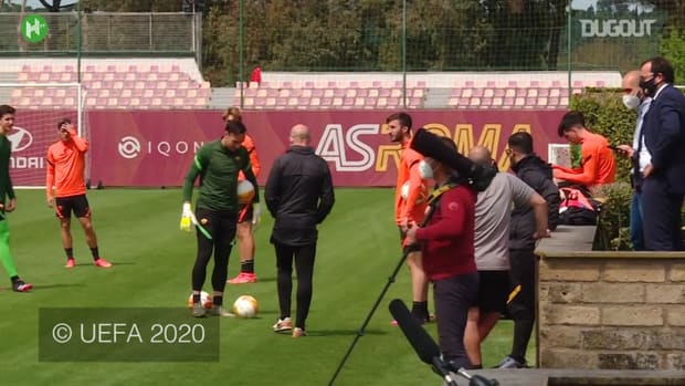 AS Roma prepare to face Manchester United in Europa League