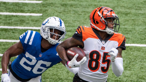 Indianapolis, Indiana, USA. 23rd Dec, 2018. Indianapolis Colts safety  George Odum (30) during NFL football game action between the New York Giants  and the Indianapolis Colts at Lucas Oil Stadium in Indianapolis