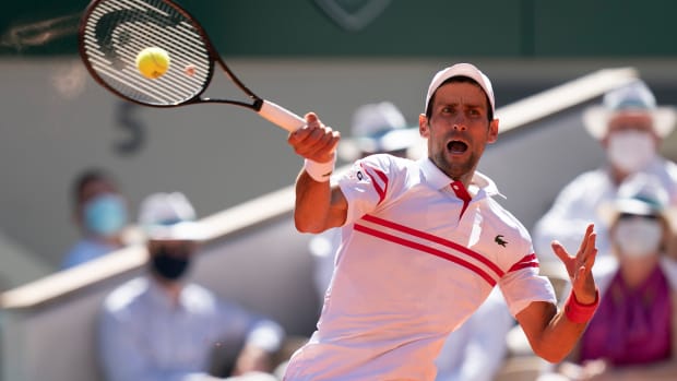 Novak Djokovic in the French Open final.