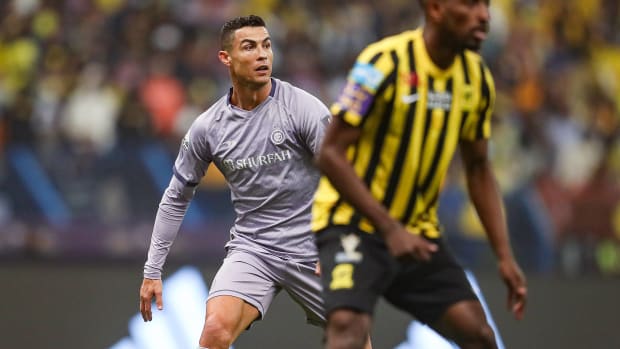 Cristiano Ronaldo en el duelo de Supercopa de Arabia donde quedaron eliminados