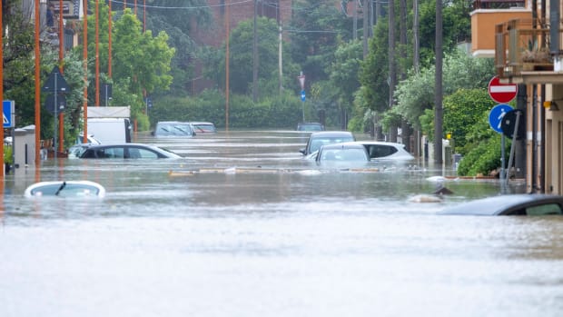 Imola inundado por las fuertes lluvias