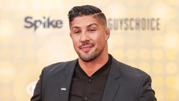 Brendan Schaub poses for the cameras on the red carpet.