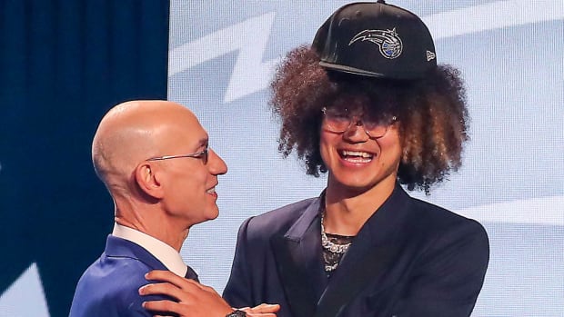 Anthony Black with NBA commissioner Adam Silver at draft