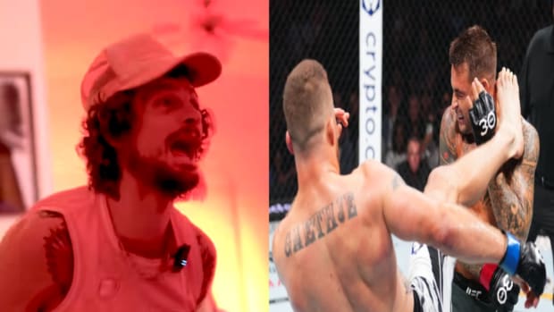 Sean O'Malley's live reaction to Justin Gaethje's head kick KO over Dustin Poirier at UFC 291.