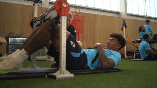 Chris Richards' first training session with Crystal Palace