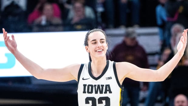 Iowa guard Caitlin Clark during the Big Ten tournament on Friday.