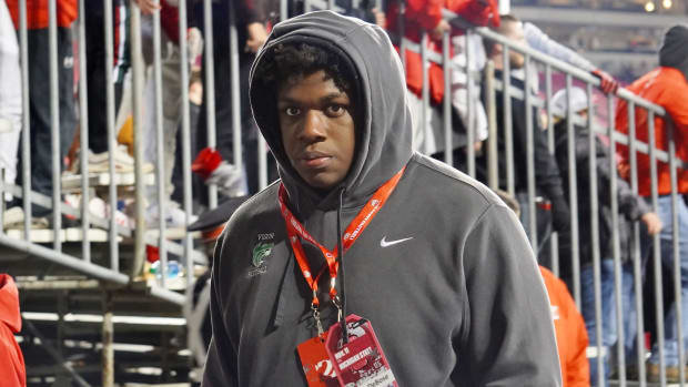 Recruit Micah DeBose visits Ohio Stadium the day of the Ohio State, Michigan State football game on Nov. 11, 2023