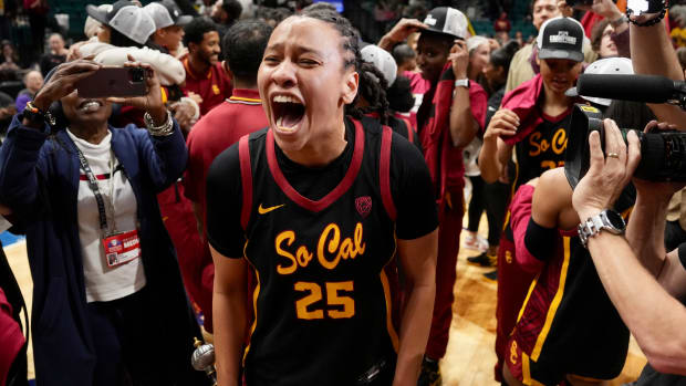 McKenzie Forbes lets loose after USC's victory.