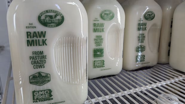 Raw milk for sale at Apple Valley Creamery.  