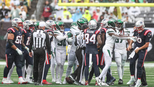 Two games in, the arrow points up for Patriots rookie guard Cole Strange