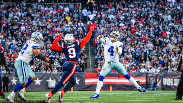 New England Patriots punter Jake Bailey (7) and New England Patriots wide  receiver Matthew Slater (18) warm up before the NFL preseason game between  the Washington Football Team and the New England