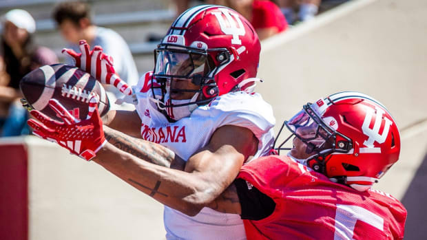 Indiana Football Practices at Lucas Oil Stadium, Nearing Quarterback  Decision - Sports Illustrated Indiana Hoosiers News, Analysis and More