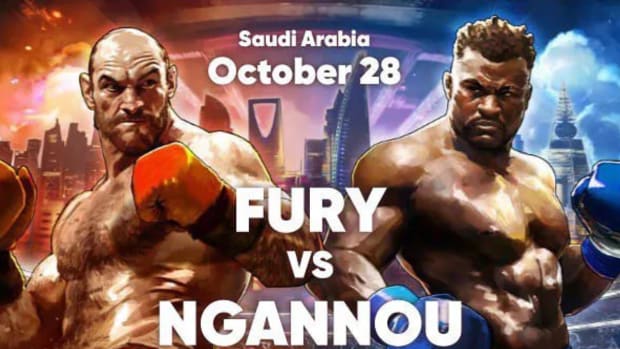 An official poser for the Tyson Fury vs. Francis Ngannou boxing match.