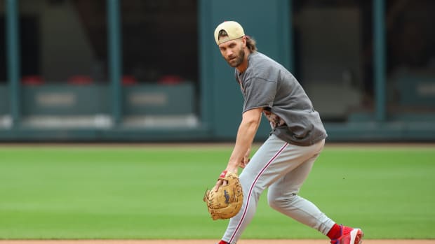 Bryce Harper Brings Some Deion Sanders Swagger to Ballpark for  Braves-Phillies Game 3