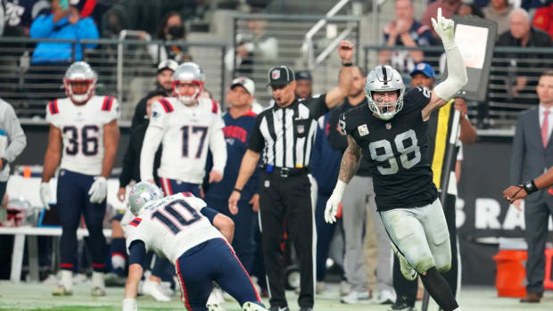 Las Vegas Raiders linebacker Luke Masterson (59) against the Indianapolis  Colts during the first half of an NFL football game, Sunday, Nov 13, 2022,  in Las Vegas. (AP Photo/Rick Scuteri Stock Photo - Alamy